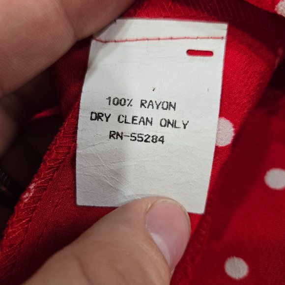 1980s Vintage David Brooks Red White Polka Dot Retro Career Skirt Suit Size 2 - Picture 14 of 16